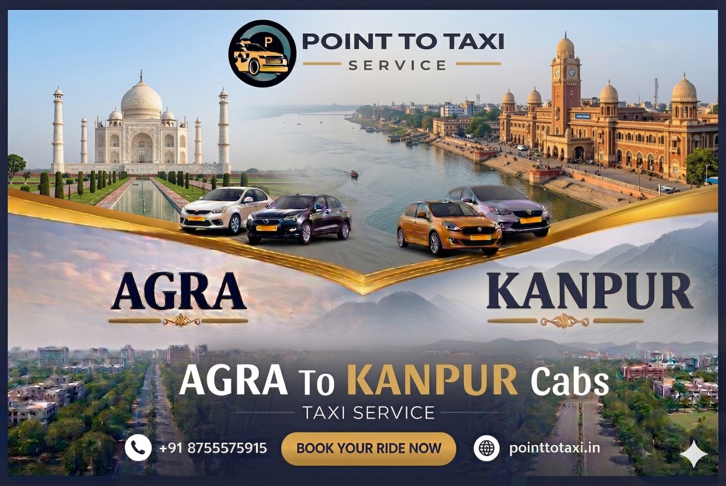 Agra to Kanpur Taxi Service