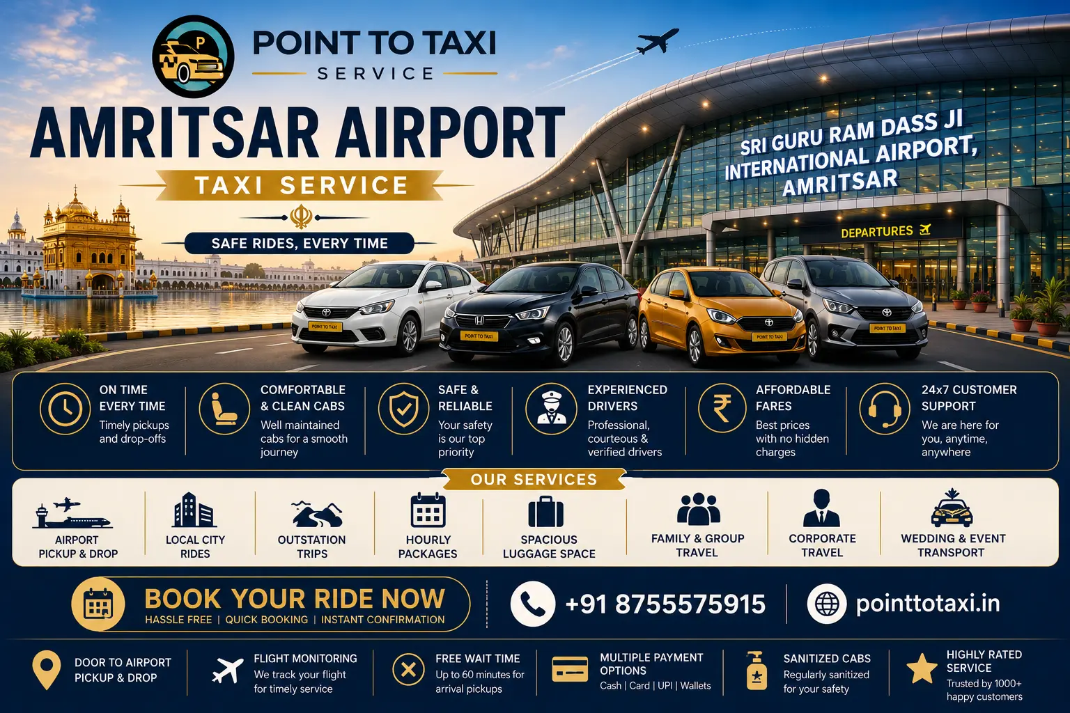 Amritsar Airport Terminal Cab Transfer